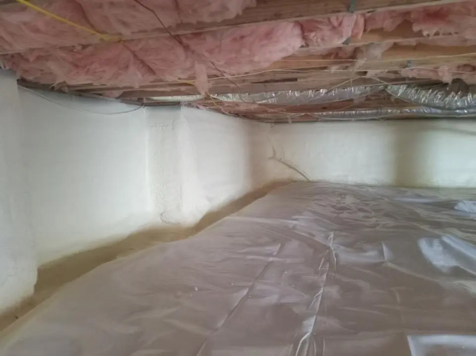 Crawl space encapsulation with closed-cell spray foam for Roof Waterproofing in Purcellville