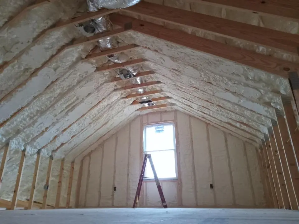 Spray foam roofing application for Crawl Space Insulation project in Purcellville